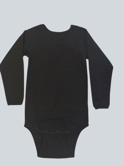 Bodystocking med lång ärm och tryckknappar i grenen