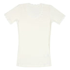 T-shirt i ull med korta ärmar och spets "Cecilie"