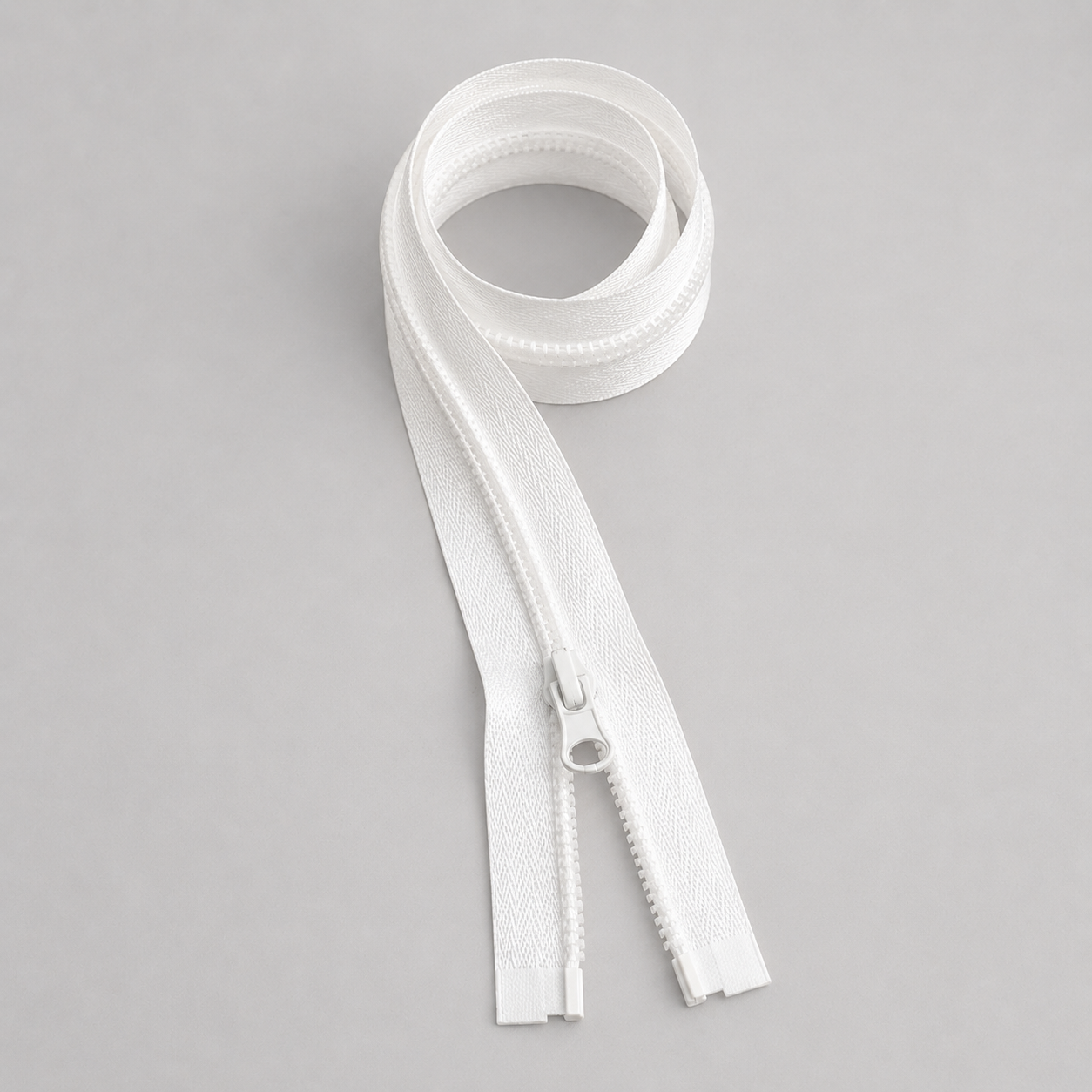 Hvid delbar YKK lynlås 145 cm