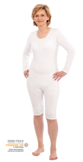 Bodystocking til voksne med lange ærmer og benlynlås