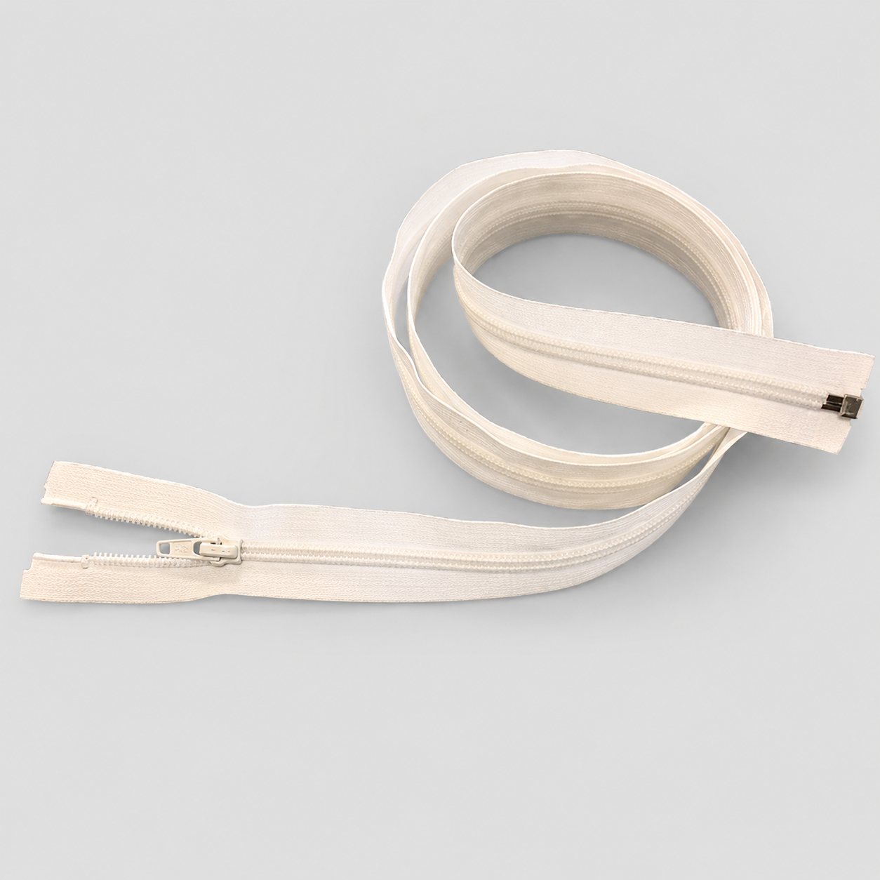 Hvid delbar YKK lynlås 155 cm