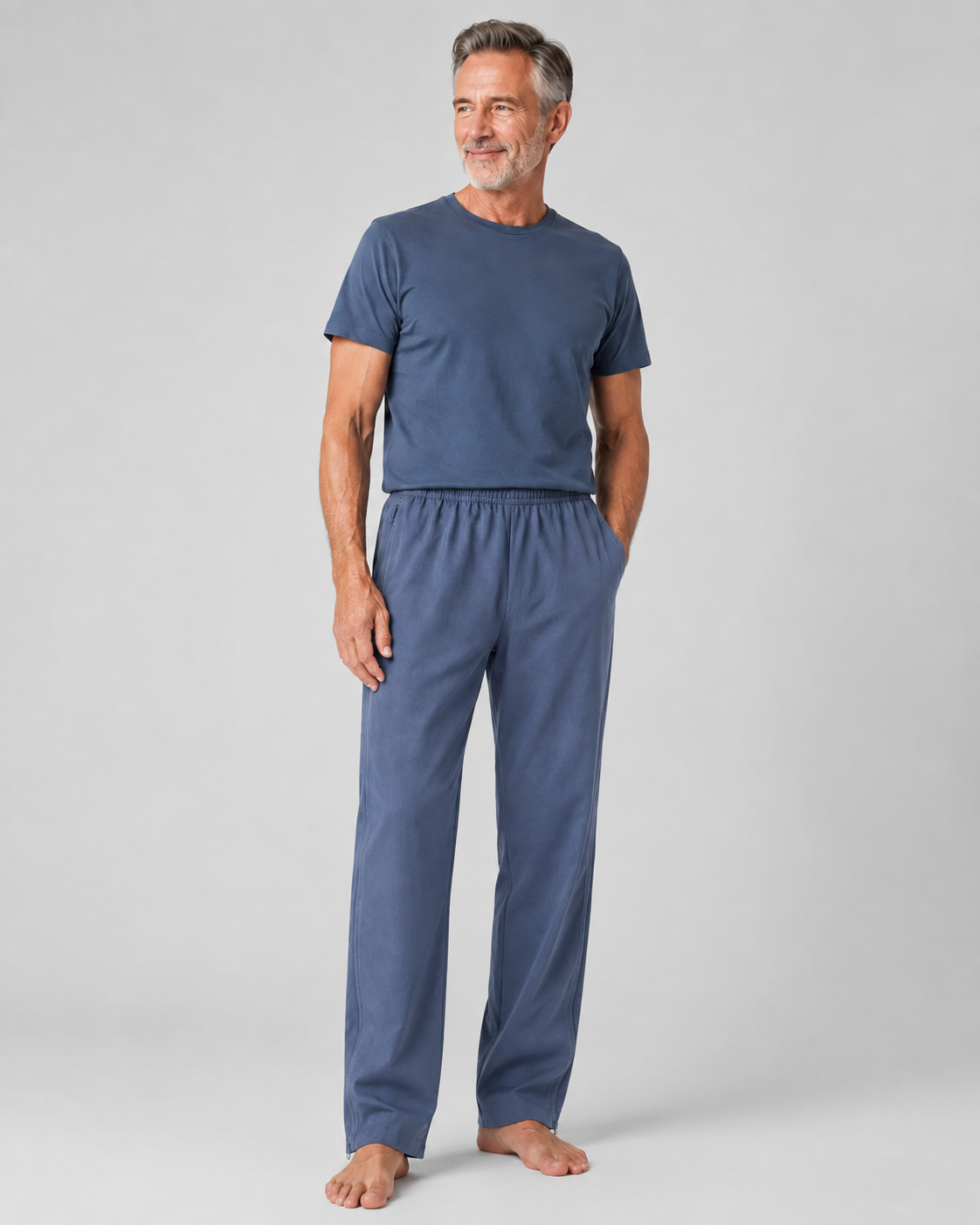 Jeans (denim) med dragkedja i båda sidor
