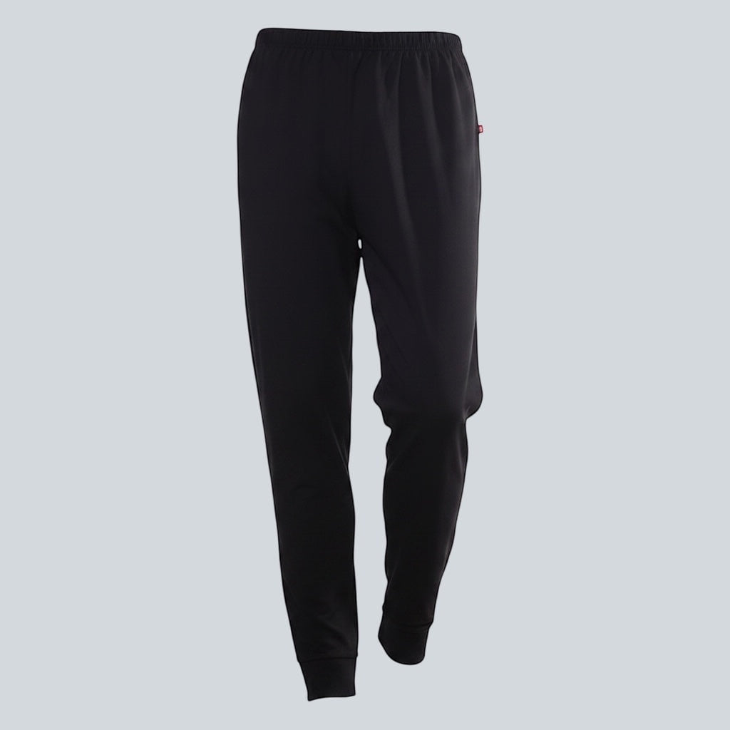 Care Design black pyjama bottoms with elasticated waist and cuffed ankles. Comfortable loungewear.