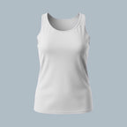 Care Design black women's tank top with lace trim neckline and armholes, made from high-quality fabric that holds its shape.