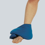 Care Design blue organic heat and cold therapy pack for foot pain relief, made of cotton with triticale grain, chamomile, and lavender.