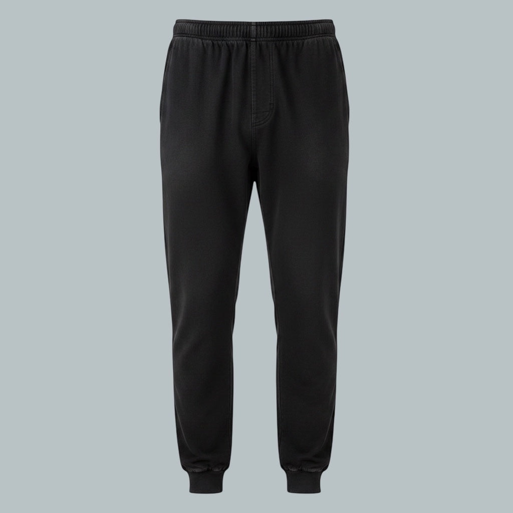 Care Design teal short-sleeve t-shirt and black pyjama bottoms set.