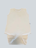 Care Design white 100% cotton bodystocking with shoulder straps, no legs, and back zipper for easy access.