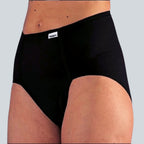 Care Design white high-waisted briefs with wide gusset for incontinence pads and diapers. Cotton blend.