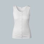 Care Design white sleeveless cotton blend tank top with front snap closure for arthritis patients