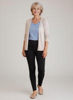 Care Design women's black 100% wool thermal leggings, Woolmark certified for quality and warmth.